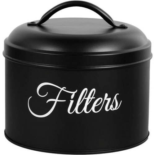 Coffee Filter Storage Case Stainless Steel Round with Lid