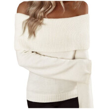 Brutti maglioni natalizi da donna, maglione a maniche lunghe lavorato a maglia con spalle scoperte e vestibilità slim, top pullover sexy ed elegante