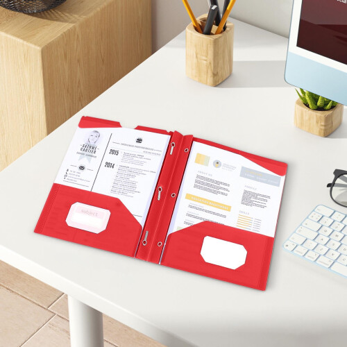 Dosare din plastic rezistent cu buzunare, format Letter, 7 2