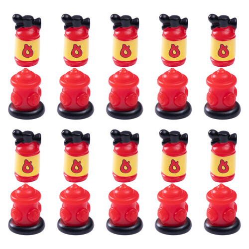80Pièces Mini Extincteurs Rouges Résine Pour Scènes Miniature Et Décor 1