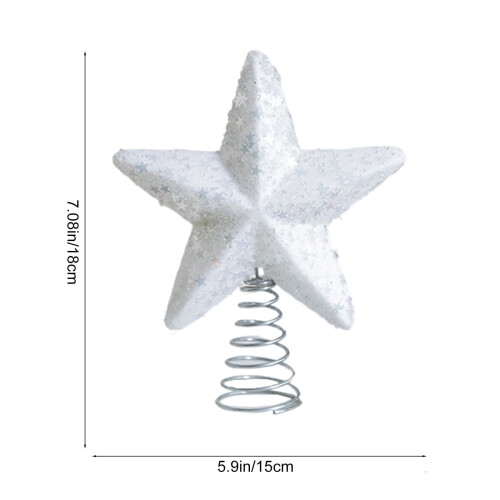 Christmas Tree Topper Star – White Plastic, 18 cm 2