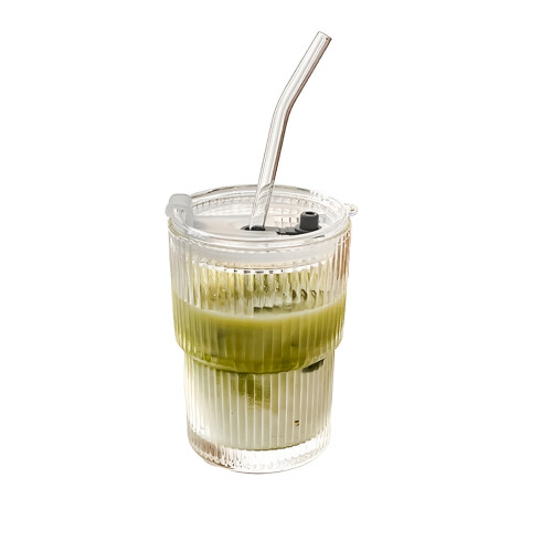 ACDANC Glasbecher mit Deckel und Strohhalm, 12 oz 1