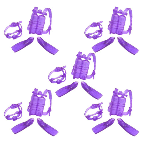 10Sets Realistic Purple Doll Diving Kit with Oxygen Tank Goggles 1