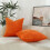 Capas de almofada decorativas em chenille laranja vibrante, macias, para sala de estar, conjunto com 2 unidades, 45x45 cm (18x18 polegadas). 3