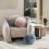 Μαξιλάρι Ashler Plush Round, με σφαιρικό μαξιλάρι από τεχνητή γούνα και λαβή, 12"x12", σκούρο 4