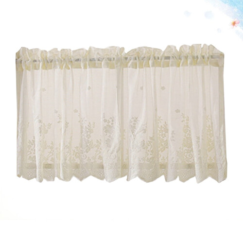 Beige Lace Half Curtain for Kitchen Door Window 2