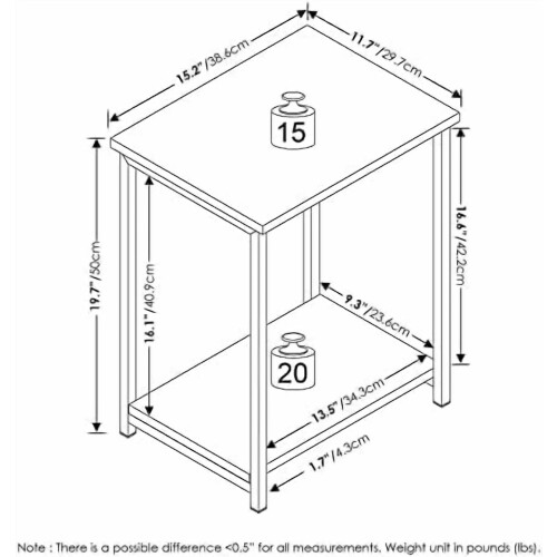 Moderne minimalistisk træ sidebord sæt med 2 2