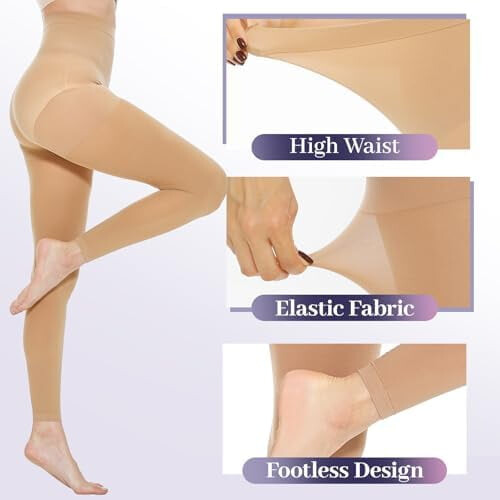 Run Resistant Control Top Panty Hose Opaque Tights 1
