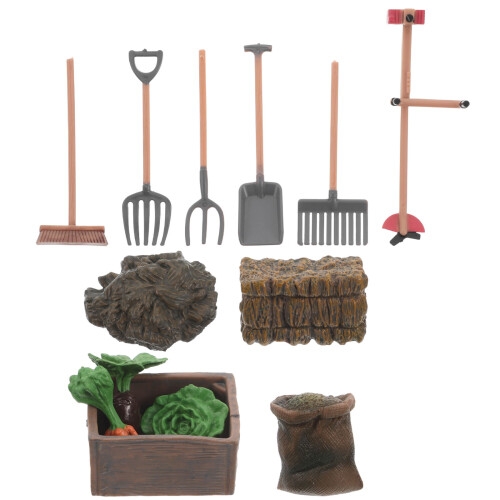 2Sets Versatile Plastic Farm Scene Kit with Mini Tools and Accessories 1