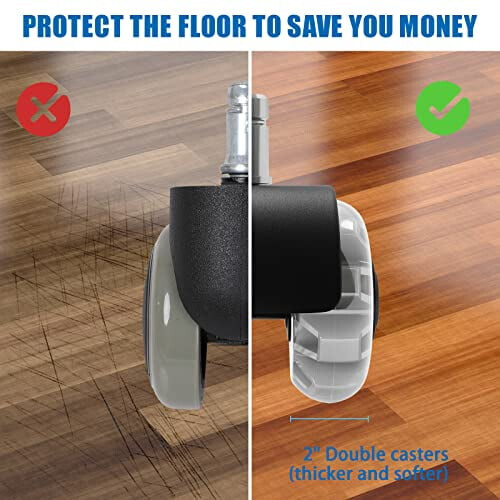 Roți pentru scaune de birou rezistente, set de 5,5 cm 2