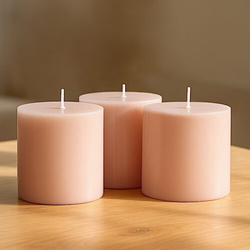 velas de pilar redondas sem gotejamento Blush de 7,6 cm (3 polegadas) 2