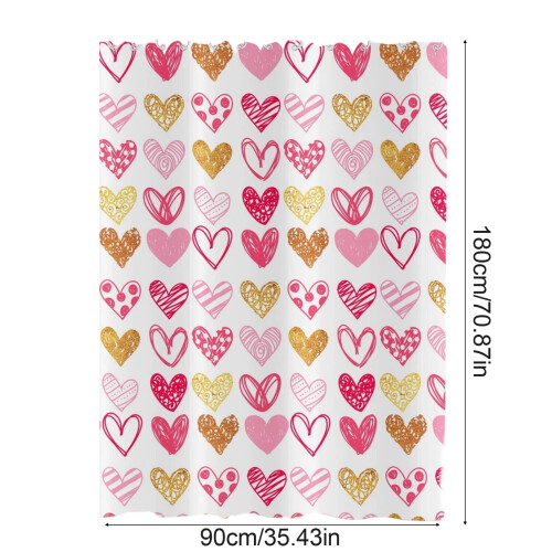 Duschvorhang zum Valentinstag, Polyester, 180 x 90 cm 2