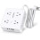 Sur Protector Power Strip: 6ft Flat Plug, 8 Outlets + 4 USB (1C), 3-Side Extender, White, ETL Listed 1