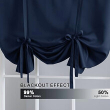 Blackout Tie-Up Curtain Panel 42"W x 63"L Navy