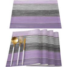 Retro Barn Wood Placemats Set of 4, 12 x 18 in, Polyester