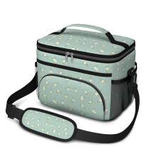 Sac à lunch isotherme à motif floral pour femmes et hommes – Étanche, bandoulière réglable, 25,4 x 17 x 20,3 cm, compatible avec les boîtes
