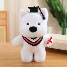 Muñeca de cachorro médico de dibujos animados de la temporada de graduación con gorro de médico, muñeca de cachorro graduado (D)