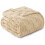 Microfiber Fleece Throw Blanket 50x60 in Beige 1