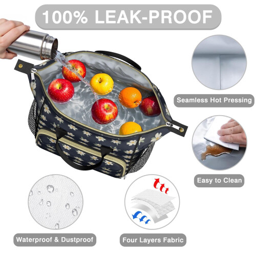 Τσάντα φαγητού Pioneer με floral εκτύπωση και μονωμένη στεγανότητα για γυναίκες – 2