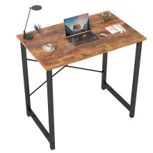 Moderner, robuster Computertisch mit Aufbewahrungstasche und Eisenhaken für Schlafzimmer, 79 cm (31 Zoll), Rost