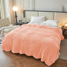 Orange Microfiber Throw Blanket, Soft Double-Layer,