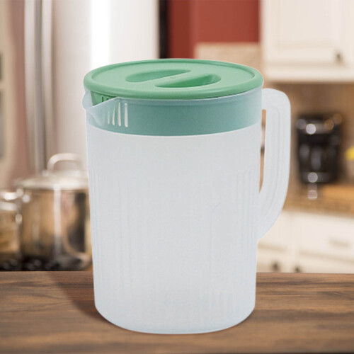 2-Quart BPA-Free Clear Plastic Pitcher with Lid and Spout
