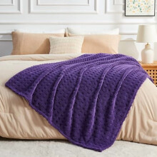 Purple Flannel Fleece Throw Blanket King 90x110 in