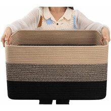 Cotton Rope Storage Basket with Handles 22 x 17 x 12 in