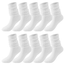 Crew Socks til kvinder5 par jordfarvede sokker kvinder lårhøje støvlesokker bløde scrunch sokker damesokker hvide