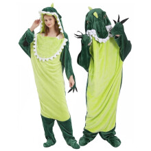 Hai-Decken-Hoodie-Einteiler, grüner tragbarer Schlafsack für Erwachsene, weiches, kuscheliges Kostüm, XL