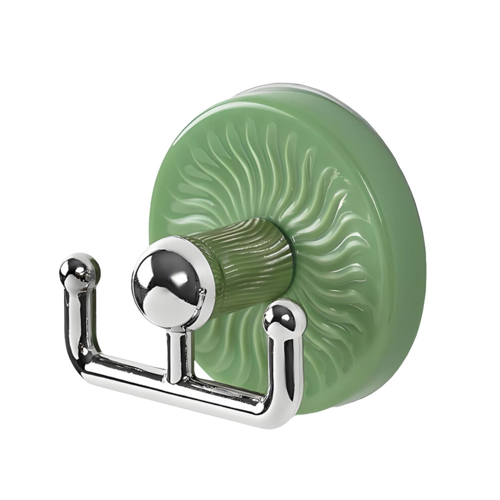 Suction Cup Hooks For Shower, Removable Towel Hooks For Bathroom Window Glass Door Wall, Bath Robe Wreath Hook For Hanging - 1 Pack, Green 9555307443650