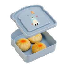 Boîte à sandwich hermétique en fibre de bambou – Compatible micro-ondes, pour aliments chauds/froids, format compact pour la préparation des