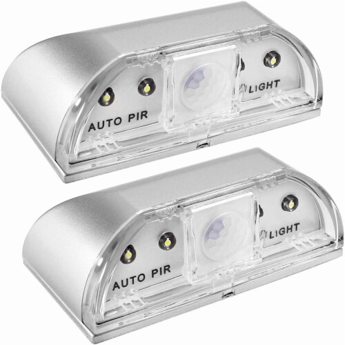 Door Light with Motion Sensor and 4 LED Bulbs (2 Pack)