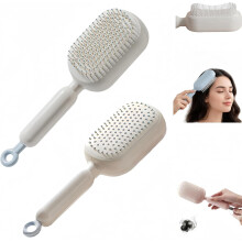 Retractable Cushion Massage Comb for Women 2pcs White