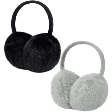 2Pack Adjustable Faux Fur Earmuffs- Soft Warm Ear Muffs Gifts for Women Men Winter