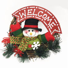 Guirlanda de Natal, Boneco de Neve, Placa de Porta de Natal, Cardeal, Flocos de Neve, Decoração de Varanda e Parede para Festas de Inverno