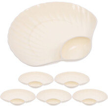 6-Piece PP Dumpling Plate with Sauce Compartment