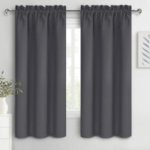 Blackout Curtains 42x63 in Dark Grey Polyester 2-Pack