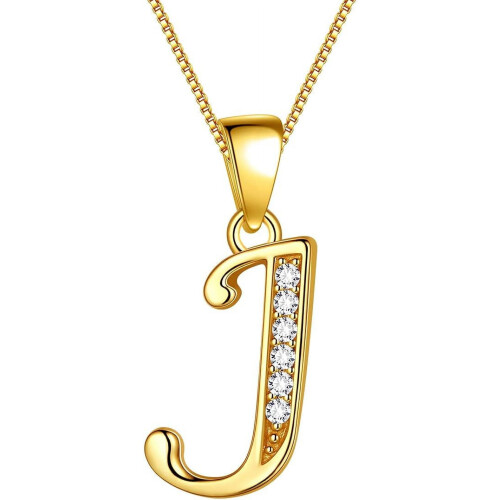 925 Sterling Silver Initial Pendant Necklace 18 inch
