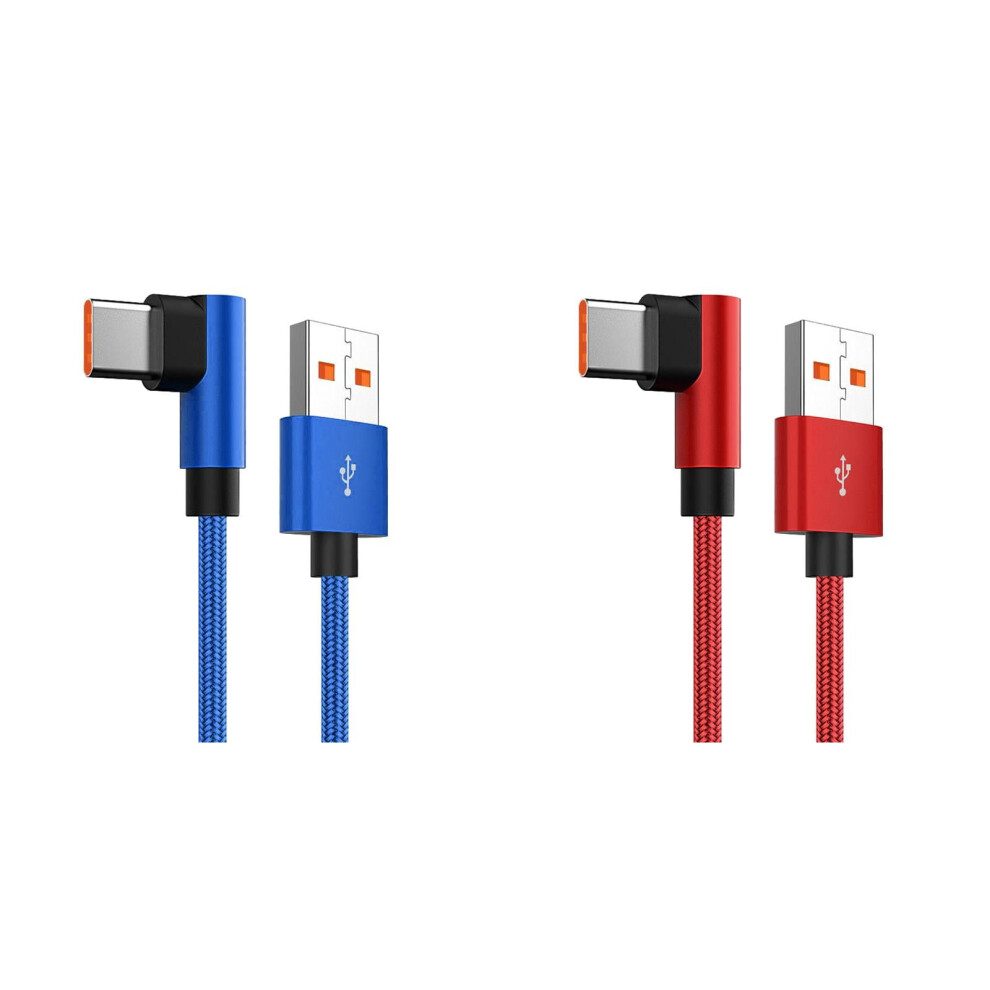 Usb-C Right Angle 90 Nylon Braided Usb-A To Usb-C Cable, 66W Fast Charging, 6Ft, Compatible With Note 10+, S8+, Android 9450273903279