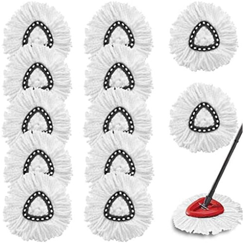 Pacote com 12 Refis para Mop Giratório, 100% Microfibra, Compatíveis com o Sistema Easywring1-Tank e Mops Triangulares.