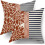 Fodere per cuscini arancione bruciato e blu navy 45x45 cm (2 pezzi) 1