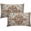Μαξιλαροθήκες Boho 12x20", Vintage οσφυϊκές θήκες, σετ 2 τεμαχίων, σε καφέ/μπλε/καφέ χρώμα 1