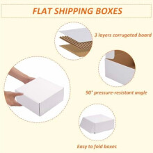 9x9x4 inches Shipping Boxes Set of 25, White Corrugated Cardboard Box Literature Mailer