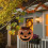 Solar Pumpkin Lantern, Red Metal Hanging Lantern, 1 Pack 1