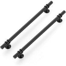 Mânere pentru dulapuri negre mat, 12,7 cm, diametru 12 mm