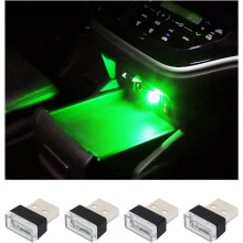 stk. USB LED-stemningslampe for bilens interiør, nattlys som kan plugges inn, bærbart omgivelsesbelysningssett, kompatibel med de fleste biler