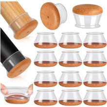 Silicone Furniture Leg Protectors with Felt Base 24 pcs