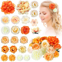 21-teiliges Set Blumenhaarspangen für Damen und Mädchen, Rosenhaarspangen, Boho-Haarspangen, floraler Braut-Haarschmuck für Hochzeiten und