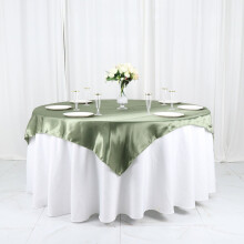 BalsaCircle 60" x 60" Nappe carrée en satin vert eucalyptus, linge de table pour mariage et traiteur